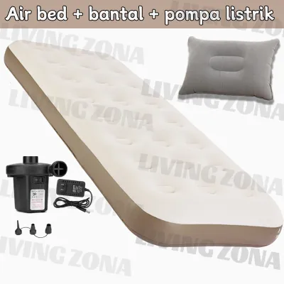 Airbed / Kasur Angin + Pompa Listrik +Bantal - FULLSET