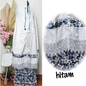 Trend Mode: Mukena Dewasa Santri Putih Sutradoff Bunga Adem