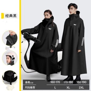 Rain Poncho with Hood Drawstring Raincoat for Bicycle Riding