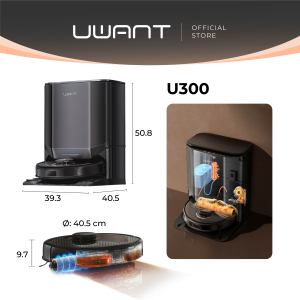 UWANT U300 Robot Vacuum | 60°C Hot Water Mopping | 13000Pa |Self Empty Hot Wash Hot Air Dry Deodorant Stick