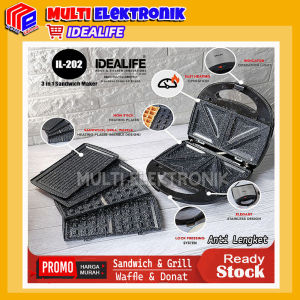 Toaster / Sandwich Maker Idealife IL-202 - Pemanggang Roti 4in1