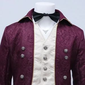 Manpinshang Halloween European and American Tailcoat Medieval Retro Costume Mid-Length Punk Mens Coat Party Apparel