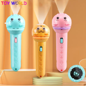 kids educational Light Up Toy Flashlight Projector Cartoon Animals Baby Sleeping Story Book LED Torch Lamp Toy Early Education Toy Holiday flaslight projection toy for kids