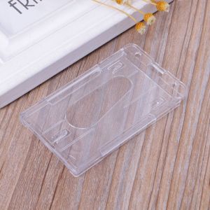 BAGUO Nóng bức Nhựa Khó khăn Sạch Người giữ huy hiệu Hộp đựng thẻ đôi Trong suốt