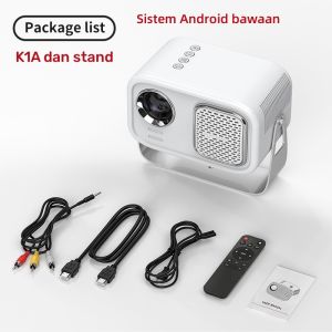 QIAOLET K1 Proyektor Mini 8000 Lumens Proyektor Android 1080P Andorid 11.0 Smart Proyektor