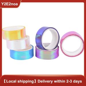 【Y2E2noa】 5m Rhythmic Gymnastics Decoration Holographic Prismatic Glitter Tape Hoops Stick