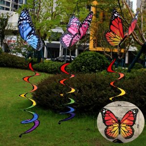 SJJL Colorful 3D Dimensional Windmill No Toxic Hanging ClothPlastic Rotate Windmill Part Rainbow Butterfly Spinning Windmill Outdoor Childrens Toys