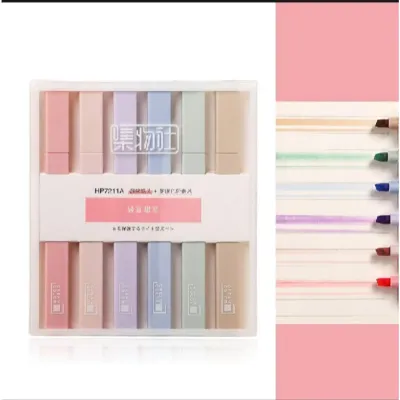 6pcs Highlighter Marker Pens Set for Office School Stationery Supply Students Highlighter Marker Pens 6pcs
