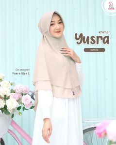Azmeela Yusra Hijab Khimar Instant Aksen Tali Dengan Pad Cantik & Anggun