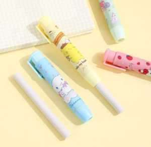 Penghapus pensil karakter mekanik karakter lucu model lipstik