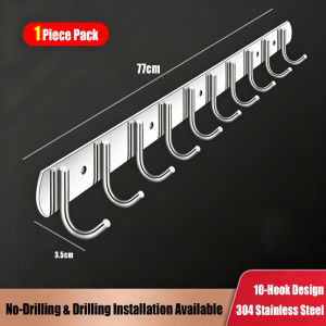 304 stainless hook Steel Strong Load-bearing Bathroom Kitchen Key Hat Towel Clothes Hook Hanger Rack
