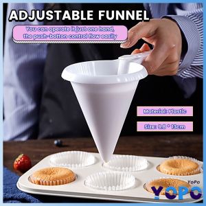 YoPo White Adjustable Plastic Funnel for Baking Cake Decorating Tools Kitchen Accessories