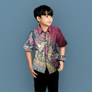 COD - BAJU BATIK COUPLE | COUPLE AYAH IBU SERAGAM BAJU KERJA KANTOR MOTIF MANUK TARUNG maroon Lebaran