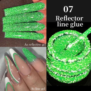 KeraSys ยาทาเล็บเจล UV LED เรืองแสง หลากสี 5 มล. DIY Nail art reflective pull glue hook edge painted high density metal glue phototherapy flash drawing glue