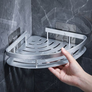 SOLIDHOME 1/2 Layers Punch-free Bathroom Corner Shelf Corner Rack Corner Shelf Bathroom Organizer