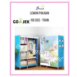 SHENAR Lemari Pakaian 2 Sisi / Lemari Baju Portable / Lemari Baju Rakit (105 CISS) - TRAIN GROSIRSTORE168