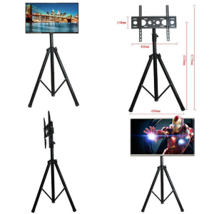 LCD TV stand 32-65 inches floor mobile stand rotatable one-piece trolley teaching office monitor shelf can withstand a weight of 100KG with a TV box tray tiltable 15° silent casters with brakes