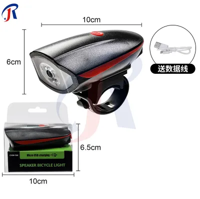 R.joy - Lampu Sepeda dengan Klakson Tahan Air dan Tahan Hujan Sepeda / Sepeda Gunung Ringan / Lampu Depan Sepeda Senter Kuat Senter USB