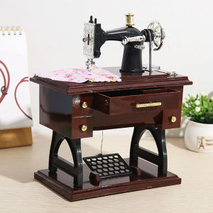 Hộp nhạc dây cót thiết kế MÁY MAY mini cổ điển độc đáo
