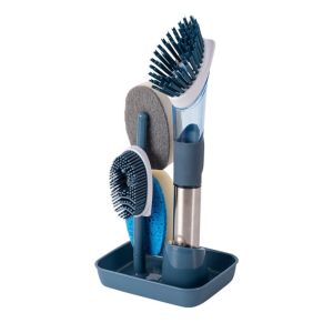 LE VICTORY 3 in 1 Dishwashing Brush Liquid Dispenser Removable Sponge Dish Cleaning Brush Automatic Dispenser Durable Pot Washing Brush Kitchen Use