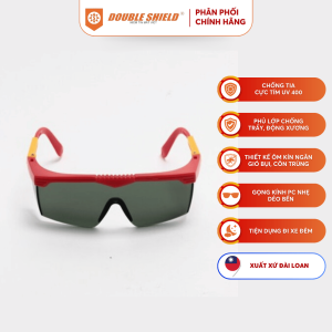 Kính Bảo Hộ Chống Tia UV Trẻ Em DOUBLE SHIELD 9091S RDG15 Đài Loan Tròng Râm/ Gọng Đỏ