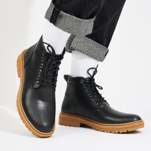 Giày Boot Nam MWC 8045 - Giày Boot Nam Da Trơn Kiểu Dáng Thắt Dây Thanh Lịch