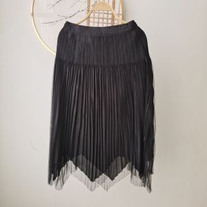 8868 Summer Pleated Fresh Soft Irregular Casual Skirt Socialite Temperament Mesh Skirt [Can Match The T-Shirt 2625] One Size (45-75kg)