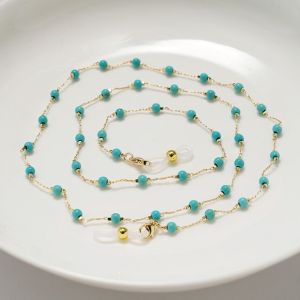 JMKMK Beaded Beads Glasses Chain Anti-Lost Turquoise Sunglasses Chains Fashion Neck Strap Eyeglass Holder Necklace Outdoor Use