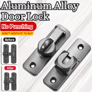 Nopunch Aluminum Alloy Door Lock Bathroom Nopunch Door Buckle Aluminum Alloy Door Lock Anti-Theft Door Buckle Sliding Door Latches