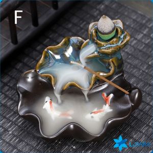 LoviRa Ceramics Backflow Incense Burner Indoor Incense Sandalwood Burner Home Decorat