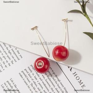 [COD] SweetBabiese 1 cặp mới tính khí phụ nữ Màu Đỏ anh đào Bông tai bông tai phù hợp cho phụ nữ cá tính dễ thương văn phòng bên Bông tai đồ trang sức quyến rũ