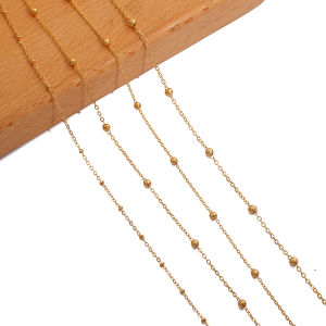 Dây Chuyền Bi Mạ Vàng 18K 1M Chiều Rộng 16/2Mm Chất Lượng Cao Dây Chuyền Hạt Để Tự Làm Trang Sức Vòng Tay Phụ Kiện Vòng Chân