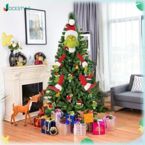 JOCESTYLE 5PCS Arm Leg Head Ornaments Holder Head/Arms and Legs Grinch Stole Stuffed Stuck Topper Garland Ornament Xmas Elf Body Tree Decoration