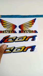 STIKER EMBLEM HONDA ICON SET TIMBUL KUALITAS TERBAIK