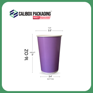 Calibox Packaging Disposable Paper Cup Purple Paper Cup Cold Cup Juice Paper Cup 50pcs