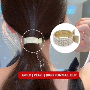 Maidu Jewelry High Ponytail Grasp Clip for Women Flash Drill Pearl Hairpin Holder Retainer Head Ball Hair Accessories