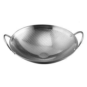 Multipurpose Frying Pan Stainless Steel Honeycomb Skillets with Handle for Sauteing Boiling Use Kitchen Cookware