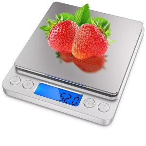 DOOUR Thép không gỉ Cân nhà bếp điện tử Màn hình LCD Dung tích 3000g Cân Đo Trọng Lượng Thực Phẩm Di động Độ chính xác 0.1g Cân Cân Bằng Cà Phê Đối với nguyên liệu nấu ăn