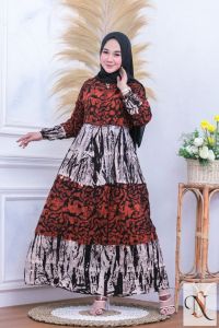TERBARU GAMIS MUSLIM RAYON | GAMIS TWILL HOME DRESS ABSTRAK HANDMADE