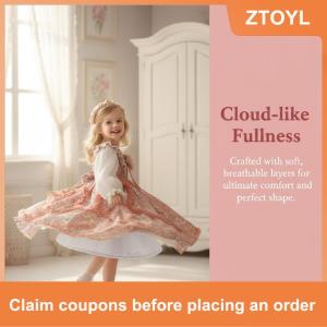 【ZTOYL】 1pcs trẻ em Công Chúa Váy petticoat với Hoops có thể điều chỉnh crinoline cho tiệc cưới và khiêu vũ hiệu suất