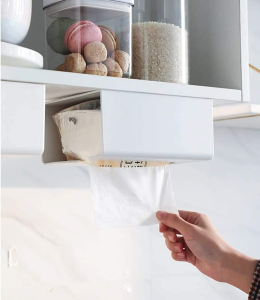 Multi-purpose Punch-free Kitchen Paper Storage Box Drawing Paper Box Seamless Wall-mounted Tissue Holder Toilet Tissue Box