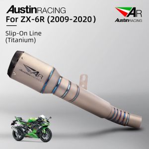 For Slip-On Line kawasaki zx6r exhaust Titanium muffler AustinRacing muffler 2009-2020