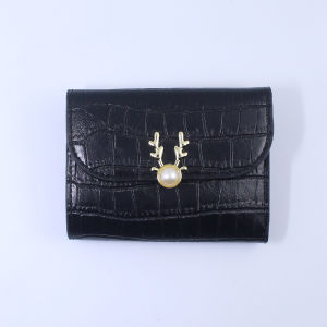 Sampai7an D59 / Dompet Lipat Kecil Mini Pendek Perempuan Bahan Kulit PU Corak Garis Woman Wallet Tempat Penyimpanan Uang Kartu Multifungsi Fashion Style Wanita Kekinian / COD