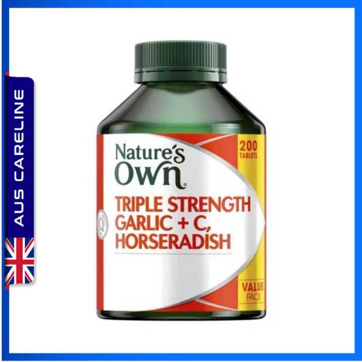 Nature's Own Triple Strength Garlic + C, Horseradish 200 Tablets Exclusive Size Lazada