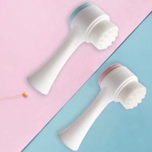 แปรงทำความสะอาดหน้า 2 ด้าน ที่ขัดหน้า ลดสิวเสี้ยน ทำความสะอาดผิวหน้า พกพาสะดวก Face brush