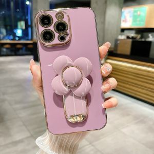 Kisscase cối xay gió quay tròn đứng trường hợp đối với iPhone 15 Pro Max 14 cộng với 13 12 11 mạ điện với chủ vỏ mềm cho apple15