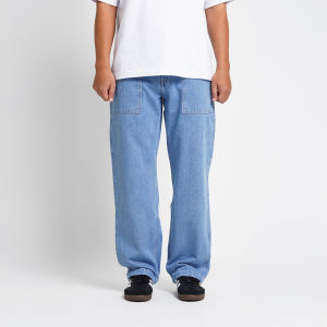 Superego Celana Jeans Pria Size 28-38 Loose Fit Fatigue Long Pants Denim Light Blue SFP01A