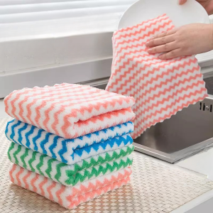 ผ้าเช็ดโต๊ะ เช็ดจาน ผ้าทำความสะอาด เนื้อผ้าซับน้ำดี คละสี ผ้าเช็ดเอนกประสงค์ G2046