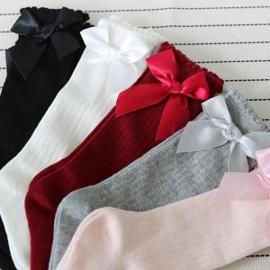 Kids Socks Toddlers Girls Big Bow Knee High Long Soft Cotton Lace Baby Kniekousen Meisje Wholesale Children Clothing Baby Stuff h260929
