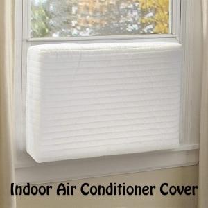 JANNERSATI with Elastic Straps Defender AC Unit Protection Cover Inside Window Indoor Air Conditioner Cover White